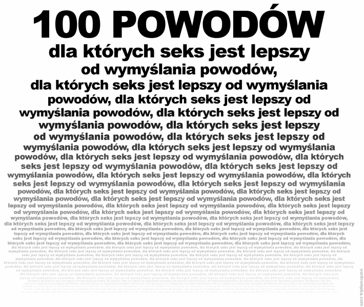 100 powodów dla których seks jest lepszy od wymyślania powodów, dla których seks jest lepszy od