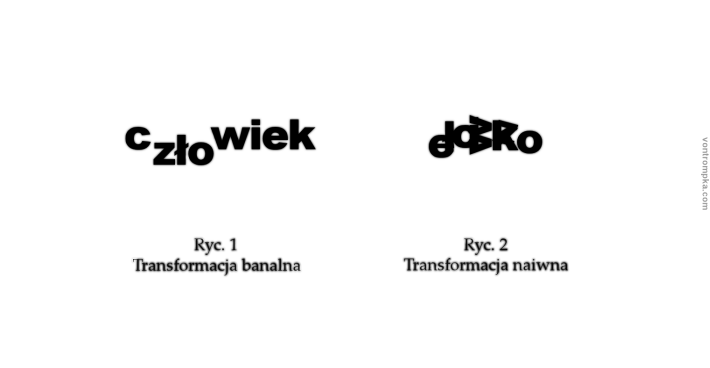 człowiek. ryc.1 transformacja banalna. ryc. 2 transformacja naiwna. dobro. zło.