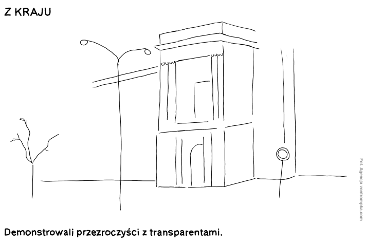 z kraju - demonstrowali przezroczyści z transparentami