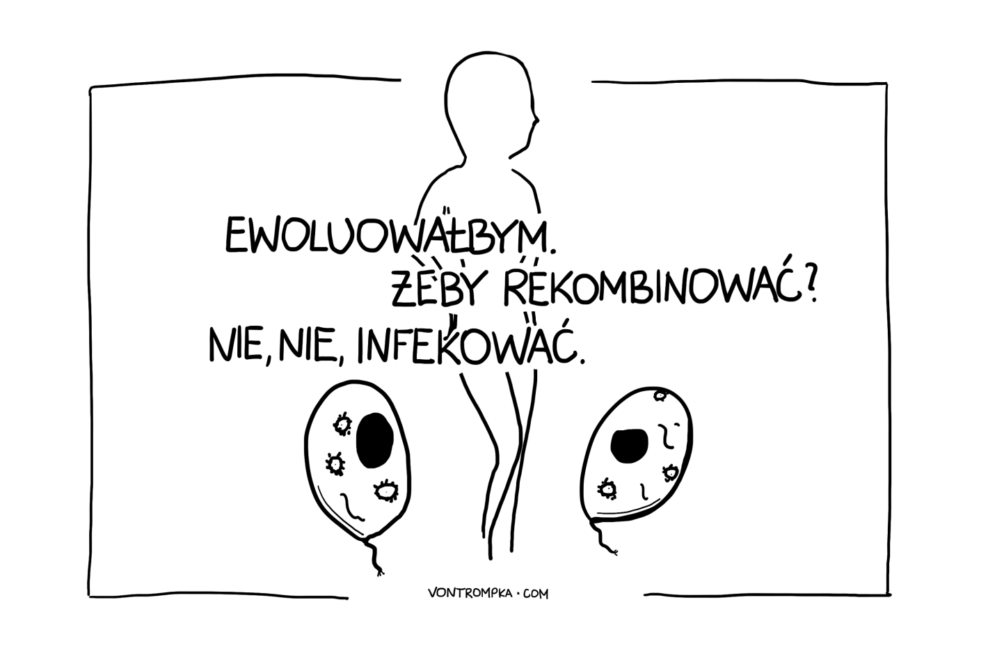 ewoluowałbym. żeby rekombinować? nie, nie, infekować.