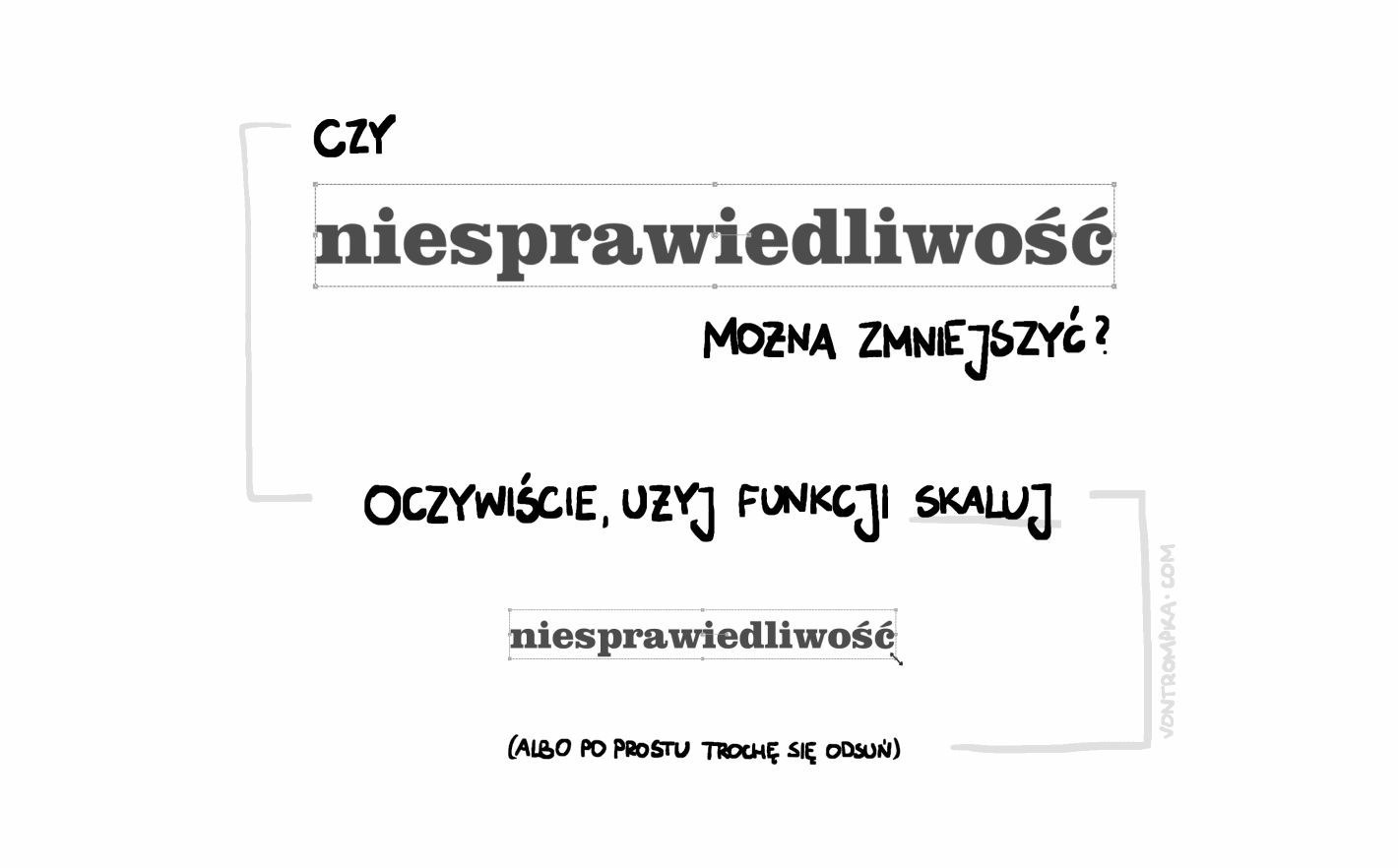 czy niesprawiedliwość można zmniejszyć? oczywiście, użyj funkcji skaluj albo po prostu trochę się odsuń