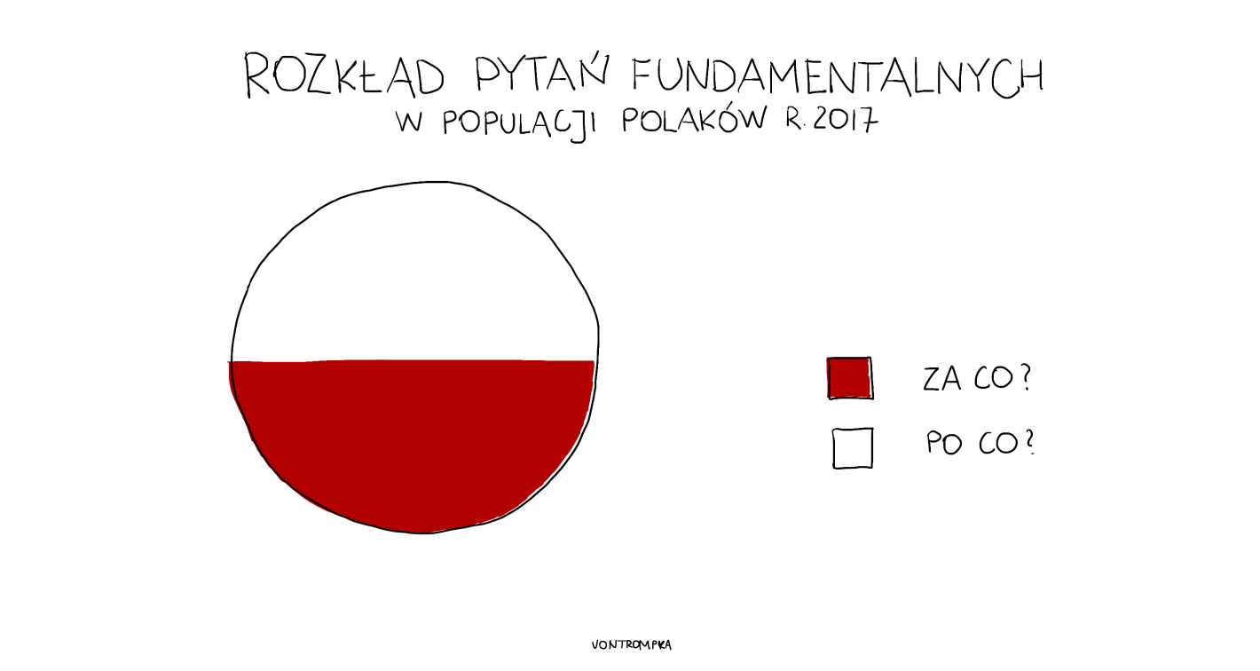 rozkład pytań fundamentalnych w populacji Polaków r. 2017. za co? po co?