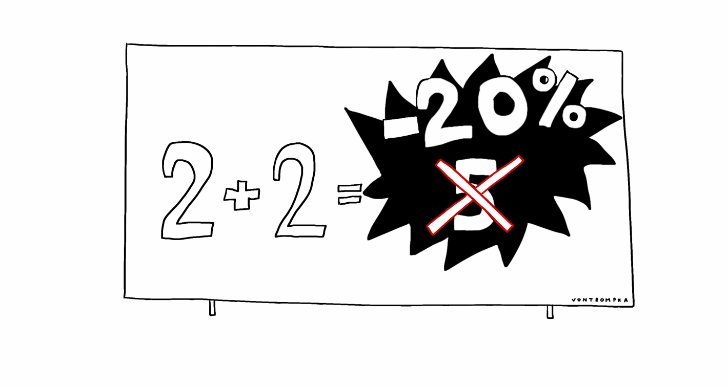 2+2=5 -20%